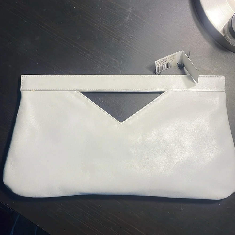 NEW Swarovski crystal embellished calfskin leather clutch